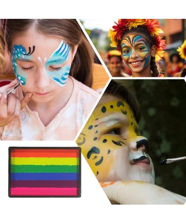  G n rique Face Art Palette - Carnival Makeup Kit Water-Based Color Tray | Rainbow Block Festival Paint Set Skin Decoration Sampler Light Shade Stack - Buy Online on GoSupps.com