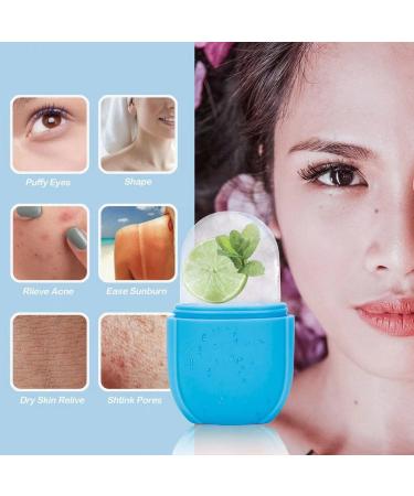 Silicone Ice Roller for Face, Eyes & Neck - Brighten Skin, Reduce Puffiness, Dark Circles - Blue - Buy Online on GoSupps.com