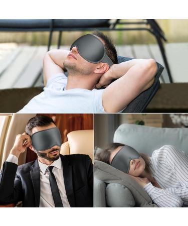 Buy Gritin 100% Light Blocking Sleep Mask - Ergonomic 3D Design for Comfort | Ultra Soft & Pressure-Free Eye Mask for Men & Women - Light Gray - Buy Online on GoSupps.com