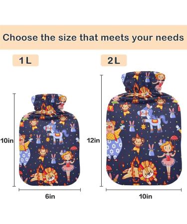 Naanle Unicorn Circus Animal Hot Water Bottle - 1L Transparent Heated Bottle for Bed Hand & Feet Pain Relief Heat & Cold Therapy - Buy Online on GoSupps.com