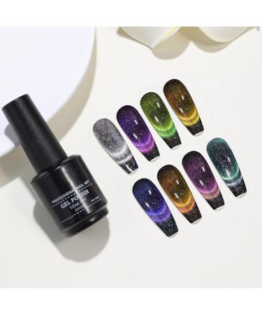 Holographic Nail Polish Reflective Manicure 8 Colors Holographic Nail Polish for Salon DIY - Buy Online on GoSupps.com