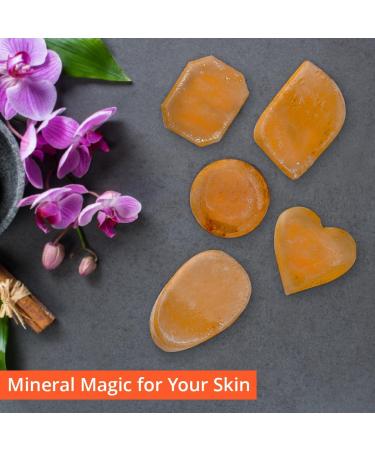 Himalayan Salt Massage Stones Set - Hand-Carved Pink Crystal Stones for Therapy Relaxation & Deodorant - Buy Online on GoSupps.com
