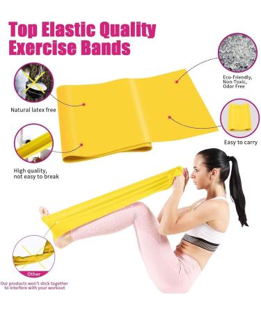 Buy Resistance Bands - 2m Professional Latex Elastic for Home & Gym | Upper & Lower Body Training Physical Therapy Yoga & Pilates - Yellow/Pink - Buy Online on GoSupps.com