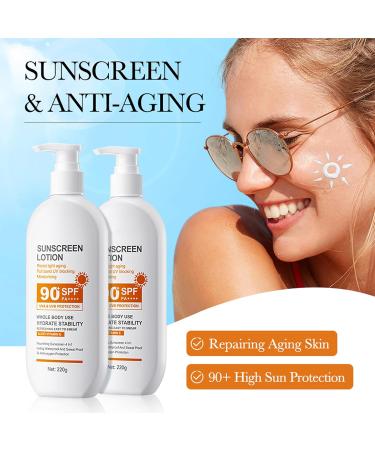  Nurvidis Sunscreen Lotion Moisturizing Sun Lotion SPF 90 Face & Body Sunscreen Waterproof & Moisturizing Sunscreen Effectively Protect Skin From UV Rays 220g - Buy Online on GoSupps.com