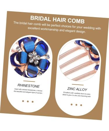 Angoily Crystal Diamond Hair Comb Zapatilla De Mujer Bride Slippers for Wedding Day Hair Comb Clips for Women Hair Combs for Women Blue Hair Slides Miss Prom Zinc Alloy Hairpin - Buy Online on GoSupps.com
