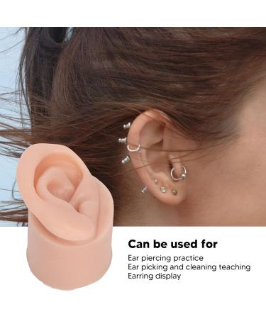 Silicone Ear Model | Flexible & Reusable | Realistic Piercing Practice & Educational Display | Light/Medium Skin Color (Left) - Buy Online on GoSupps.com