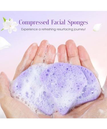 Compressed Flower-Shaped Facial Sponges | Exfoliating Cleaning Sponge for Beauticians (Triangles | Purple) - International Shipping - Buy Online on GoSupps.com