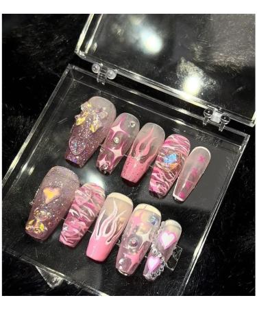 Handmade nail art sweet and spicy girl wearing nail whitening patches detachable fake nails(Size:L) 1 count (Pack of 1) - Buy Online on GoSupps.com