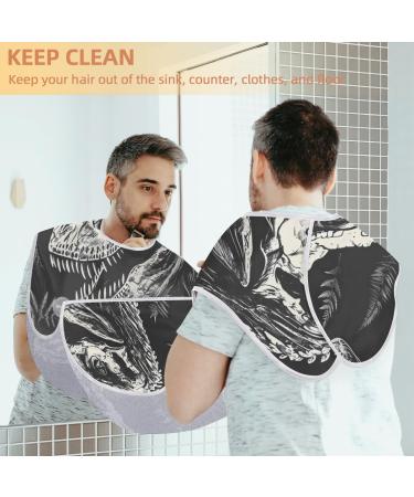 Skeleton Dinosaur Beard Bib Apron - Best Beard Hair Catcher for Men | Perfect Father's Day & Christmas Gift for Dad & Husband - Buy Online on GoSupps.com