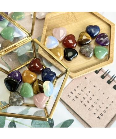 XIANNVXI 10 Pcs Natural Healing Crystals Heart Stones Set - Chakra Reiki Gemstones for Beginners - Multicolour - Buy Online on GoSupps.com