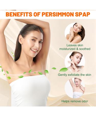 3-Pack Natural Persimmon Soap Bar | Organic Deodorant for Body Odor Control | Effective Nonenal Removal Soap for Men & Women - Buy Online on GoSupps.com