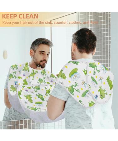 Buy Cute Frogs Beard Bib Apron - Non-Stick Waterproof Hair Catcher for Men | Perfect Grooming Gift - Buy Online on GoSupps.com