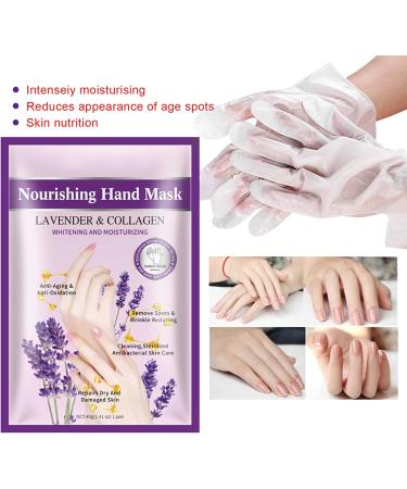 5 Pcs Hand Peel Mask Moisturizing Lavender Hand Spa Gloves Brightening Dead Skin Removal Hydrates Hands Masks for Home Beauty Salon - Buy Online on GoSupps.com