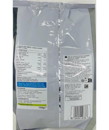 M&S Reduced Fat Ready Salted Crisps 150g - 2 Pack - Buy Online on GoSupps.com