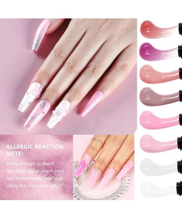 TopDirect Poly Gel Nail Set - 8 * 15 ml Builder Gel Kit for Nail Extension, Thickening, and Art - White Pink Nude Thermal Changing Formula - Acrylic Gift for Women - Buy Online on GoSupps.com