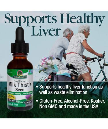 Nature's Answer Milk Thistle 2000 mg Alcohol-Free - 1 fl oz | Herbal Liver Support - Buy Online on GoSupps.com