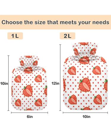 Naanle Polka Dots Heart Cherry Hot Water Bottle - 1L Transparent Heat Bottle for Pain Relief & Therapy | Bed & Hand Feet Warmer - Buy Online on GoSupps.com