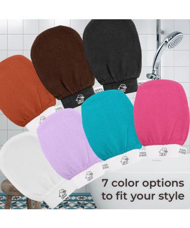 Natural Elephant Exfoliating Hammam Glove - Face and Body Exfoliator Mitt 5 and 10 Packs (3 Orange 2 Teal (Pack of 5)) - Buy Online on GoSupps.com