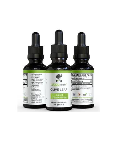 Olive Leaf Extract Liquid Tincture - Organic - Alcohol Free Dietary Supplement - Extra Strength - Cardiovascular and Overall Health Support - Vegan - 1 oz by Ziggy Health