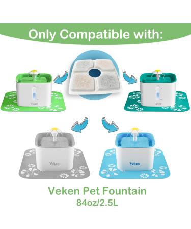 Veken 4 Pack Replacement Filters & 2 Pack Pre-Filter Sponges for Pet Fountain - Buy Online on GoSupps.com
