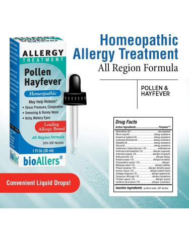 bioAllers Pollen Hayfever Allergy Treatment - Homeopathic Relief for Sneezing, Congestion & Itchy Eyes | 1 Fl Oz - Buy Online on GoSupps.com