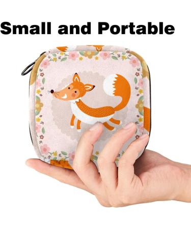 Sweet Women's Autumn Fox Binding-Up Bag | Large Menstrual Cup Pocket & Zipper | Perfect for Periods Panty Liners & Tampons - Multicolored - Buy Online on GoSupps.com