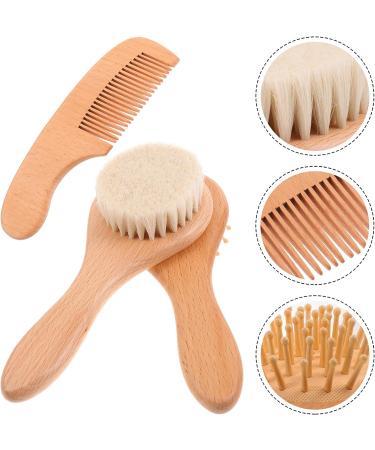 Beavorty Baby Hair Brush and Comb Set with Soft Goat Bristles - 3pcs Body Scrub & Wooden Scrubber for Newborns and Toddlers | Ideal Baby Registry Gift - Buy Online on GoSupps.com