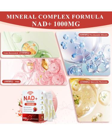 Healliance NAD+ Liquid Supplement 1000mg - with Resveratrol Nicotinamide Riboside & PQQ Supports Cellular Energy & Healthy Aging for Women & Men (30 Packets) - Buy Online on GoSupps.com