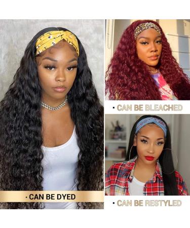 26 Inch Water Wave Headband Wig | Human Hair | Brazilian Virgin Hair | Natural Color | Machine Made | for Black Women - Buy Online on GoSupps.com