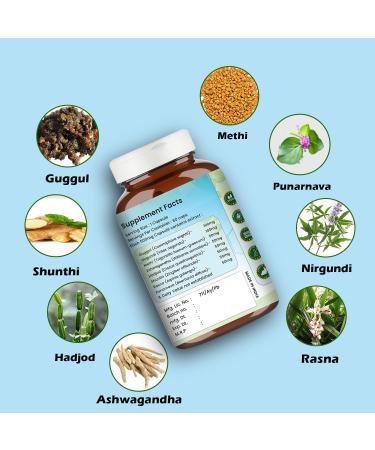VEDIKROOTS RthoEase | Natural Ayurvedic Herbal Supplement | Used to Support Joint Wellness Flexibility & Good Health for Adults| 60 Capsules (Pack of 1) - Buy Online on GoSupps.com