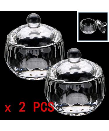 2Pcs Round Crystal Glass Dappen Dish for Nail Art Acrylic Liquid Powder Dappen Dish Glass Crystal Cup Glassware Tools - Buy Online on GoSupps.com