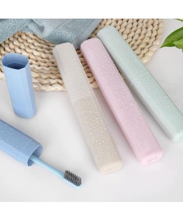 Fowect Toothbrush Case Travel Cover | 4 Holder Plastic Storage Box for Vacation Camping & Business Travel - Buy Online on GoSupps.com