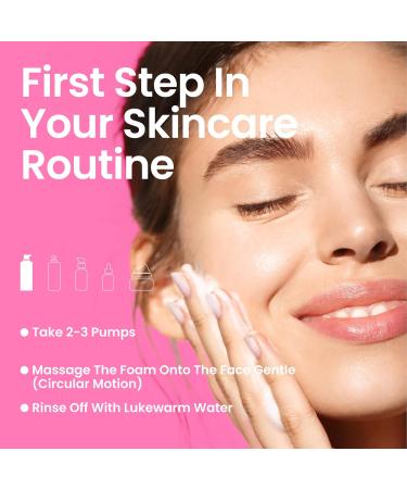 PORTION Foamy Face Wash - Gentle Face Cleanser for All Skin Types: Foaming Face Wash for Oily Skin & Hydrating Cleanser for Dry Skin - Simple Facial Cleanser w/Cucumber & Kakadu Plum 200ml - Buy Online on GoSupps.com