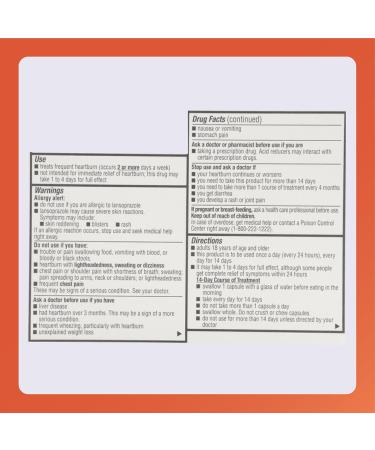 Rugby Lansoprazole Delayed Release USP 15 Mg - Acid Reducer - 24 Hour - Treats Frequent Heartburn - Three 14-Day Courses of Treatment - 42 Capsules (1-Pack) 42 Count (Pack of 1) - Buy Online on GoSupps.com