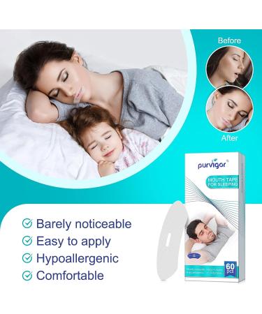Mouth Tape 60 PCS for Better Sleep and Snoring Relief | Gentle Sleep Strips for Improved Nose Breathing | Stop Drooling and Enhance Nighttime Rest | Customizable for Your Mouth Shape - Buy Online on GoSupps.com