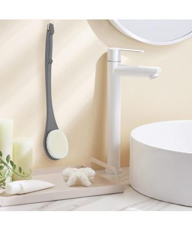 17-Inch Long Handle Body Brush Back Scrubber for Shower - Exfoliating Dry Brush for Deep Exfoliation - Soft Glowing Skin - Grey - Buy Online on GoSupps.com