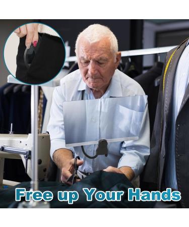 5X Hands-Free Magnifying Glass for Neck Wear 6.7" x 9.5" Larger Full Page Magnifying Lens with 10X Foldable Handheld Magnifying Glass for Seniors and Low Vision Person (White) - Buy Online on GoSupps.com