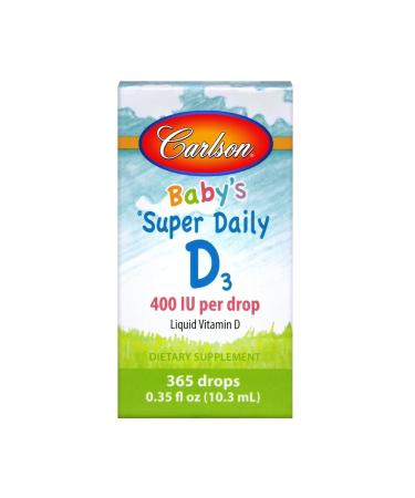 Carlson Labs Super Daily D3 Baby 400 IU - 0.35 oz. - Buy Online on GoSupps.com