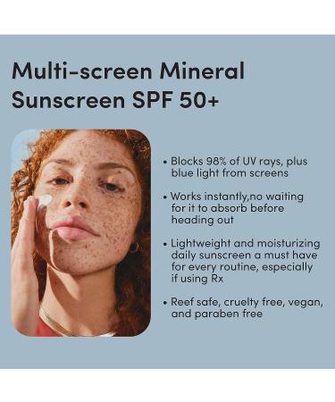 her Multi-Screen Mineral Sunscreen SPF 50+ - Daily Moisturizing Sunblock with UV, UVB, and Blue Light Protection - Buy Online on GoSupps.com