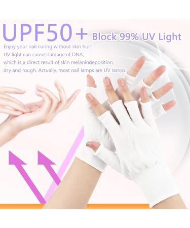 2 Pairs UV Protection Fingerless Gloves for Nails - UPF50+ Shield Gloves for Manicure Cycling & Car Rides - Buy Online on GoSupps.com