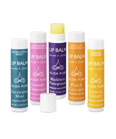 Duet Lip Balm Collection Vegan Lip Balm Set Beeswax Free with Avocado Oil Organic Jojoba Oil and Vitamin E Natural Moisturizer for Dry Chapped Lips 5 Tube Set Duet-Assorted