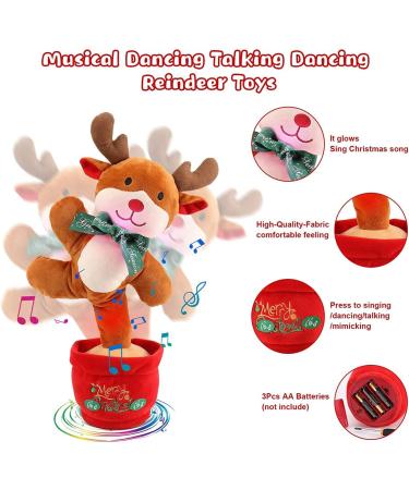 seOSTO Singing Dancing Reindeer Toy - Talking Plush Toy with Light & Recording for Kids | Perfect Gift to Encourage Speech - Buy Online on GoSupps.com