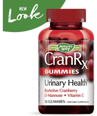 Nature's Way CranRx Gummies for Urinary Health - BioActive Cranberry, D-Mannose, Vitamin C | 50 Gummies - Buy Online on GoSupps.com