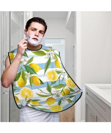 Lemon Flower Beard Bib | Non-Stick Grooming Cloth for Shaving & Trimming | Summer Fruit Beard Hair Catcher | Perfect Grooming Gifts for Men - Buy Online on GoSupps.com