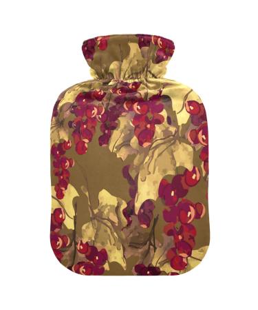 Heat bottle with reference 1 l of durable warm-up bag for handwheel warmer shoulder and neck pain cramps heating press and heat therapy patterns of red grapes yellow fruits_228047434