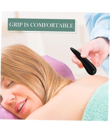 Magiclulu Full Body Gua Sha Massage Tool | Black Buffalo Horn Scraper Board for Neck & Meridian Massage - 12x3.2cm - Buy Online on GoSupps.com