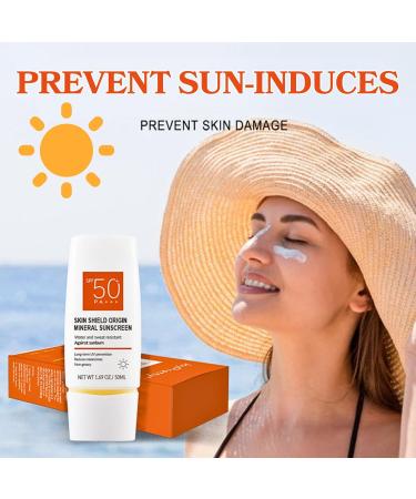 Sunscreen SPF 50+ Face Sun Cream SPF 50 PA+++ Mineral Face Sunscreen Suncream Factor 50 for Face Waterproof Travel Sun Cream Against Sunburn Ultra Light UVA & UVB Protetion Non-Greasy - Buy Online on GoSupps.com