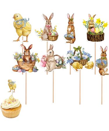 24pcs Happy Easter Cupcake Topper Easter Cupcake Picks Easter Cupcake Toppers Easter Cup Cake Decoration for Easter Party Decor Party Supplies - Buy Online on GoSupps.com