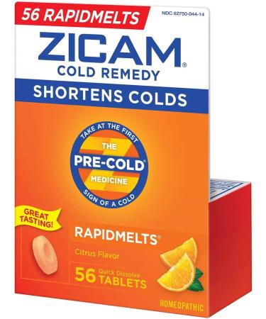 Zicam Zinc Cold Remedy RapidMelts Citrus Flavor 56ct - Quick Dissolve Tablets - Buy Online on GoSupps.com
