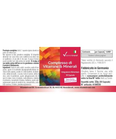 Vitamin trend Vitamin & Mineral Complex 30 capsules multivitamin preparation in safe dosage Bioavailable Supplements from Germany Vitamintrend - Buy Online on GoSupps.com